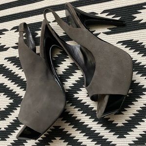 Jessica Simpson Peeptoe Suede Leather Heels